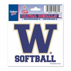 University Of Washington Huskies Softball - 3x4 Ultra Decal