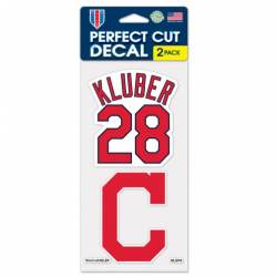 Corey Kluber #28 Cleveland Indians - Set of Two 4x4 Die Cut Decals