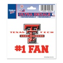 Texas Tech University Lady Red Raiders #1 Fan - 3x4 Ultra Decal