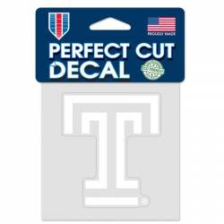 Temple University Owls T Logo - 4x4 White Die Cut Decal