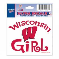 University Of Wisconsin Badgers Girl - 3x4 Ultra Decal