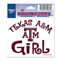 Texas A&M University Aggies Girl - 3x4 Ultra Decal