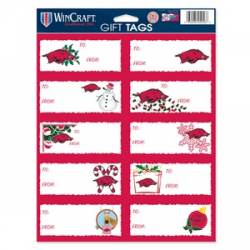 University Of Arkansas Razorbacks - Sheet of 10 Christmas Gift Tag Labels