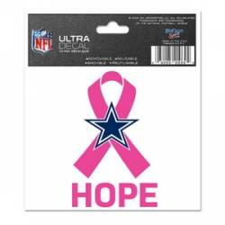Dallas Cowboys Breast Cancer Awareness Hope - 3x4 Ultra Decal