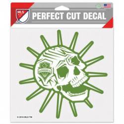 Seattle Sounders Skull - 8x8 Full Color Die Cut Decal