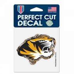 University Of Missouri Tigers Camo Outline Logo - 4x4 Die Cut Decal