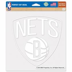 Brooklyn Nets Logo - 8x8 White Die Cut Decal