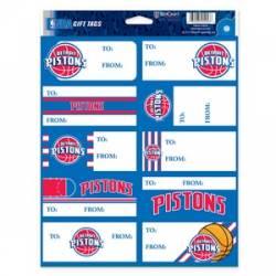 Detroit Pistons - Sheet of 10 Gift Tag Labels