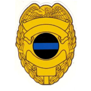 Blue Line Police Badge - Decal