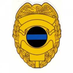 Blue Line Police Badge - Decal