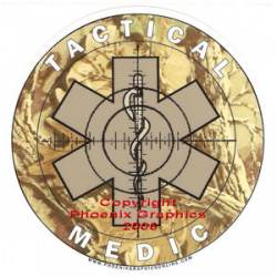 Tactical Medic Camo Star Of Life - Vinyl Sticker