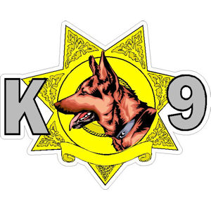 K-9 Yellow Police Badge Decal