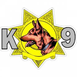 K-9 Yellow Police Badge - Decal