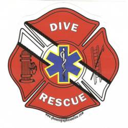 Dive Rescue Maltese Cross - Decal