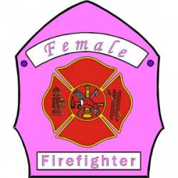 Female Firefighter Shield - Vinyl Sticker