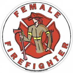 Female Firefighter Maltese - Decal