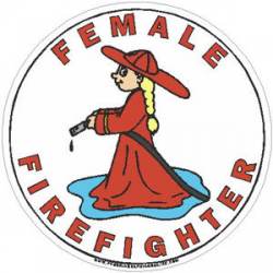 Female Firefighter Hose - Decal