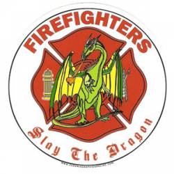 Firefighters Slay The Dragon - Decal