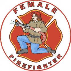 Female Firefighter - Decal