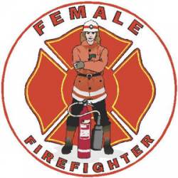 Female Firefighter Maltese - Decal