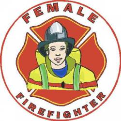 Female Firefighter - Decal