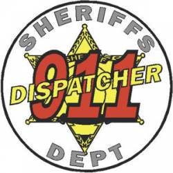 6 Point Star Sheriffs Department 911 Dispatcher - Decal