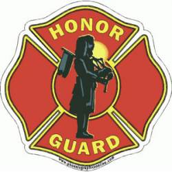 Fire Honor Guard Maltese Cross - Sticker
