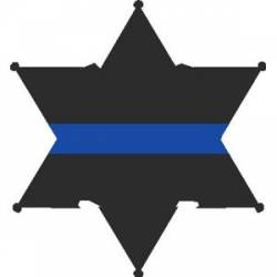 Blue Line Six Point Sheriffs Star - Decal