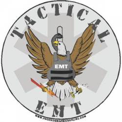 Tactical Medic EMT Round Eagle Vest - Vinyl Sticker