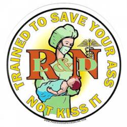 L & D RN Trained To Save - Decal