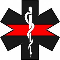 Star of Life Thin Red Line - Decal