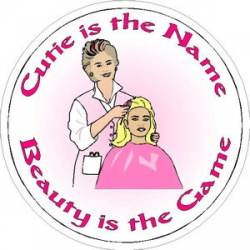 Cutie Is The Name Beauty Is The Game - Vinyl Sticker