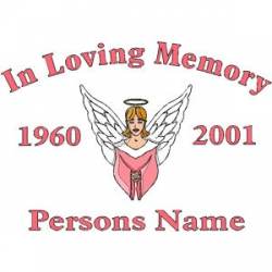 Custom In Loving Memory Angel - Vinyl Sticker