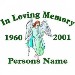 Custom In Loving Memory Angel Green - Vinyl Sticker