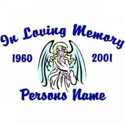 Custom In Loving Memory Angel Blue - Vinyl Sticker