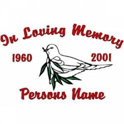 Custom In Loving Memory Dove - Vinyl Sticker