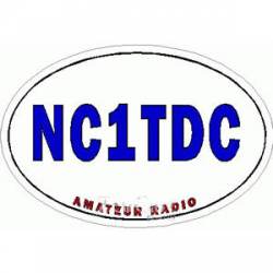 Amateur Radio Call Sign - Oval Sticker
