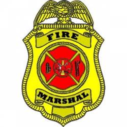 Fire Marshal Maltese Cross Badge - Vinyl Sticker