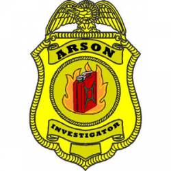 Arson Investigator Flame Badge - Decal