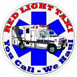 Ambulance EMS Red Light Taxi - Decal