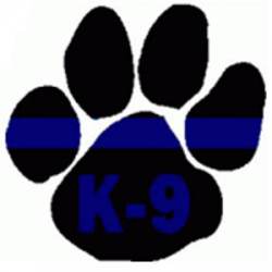 K-9 Paw Thin Blue Line - Decal