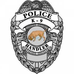 K-9 Handler Bloodhound Police Badge - Decal