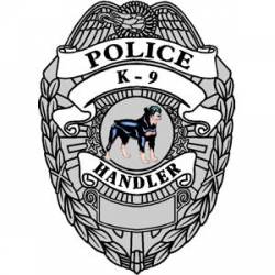 K-9 Handler Rottweiler Police Badge - Decal