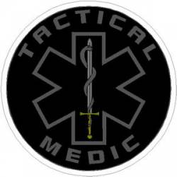 Tactical Medic Black Star Of Life - Decal