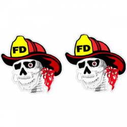 Firefighter Skull - Helmet Decal Pair