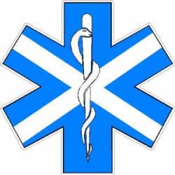 Scottish Saltire/ St. Andrew's Cross Star Of Life - Sticker