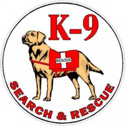 Yellow Lab K-9 SAR Search & Rescue - Decal
