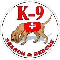 Bloodhound K-9 SAR Search & Rescue - Sticker