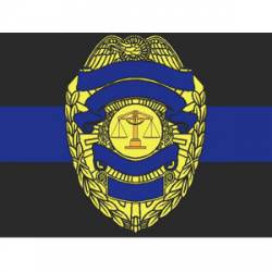 Thin Blue Line Police Badge - Decal
