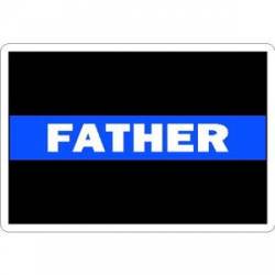 Thin Blue Line Father White Text - Vinyl Sticker